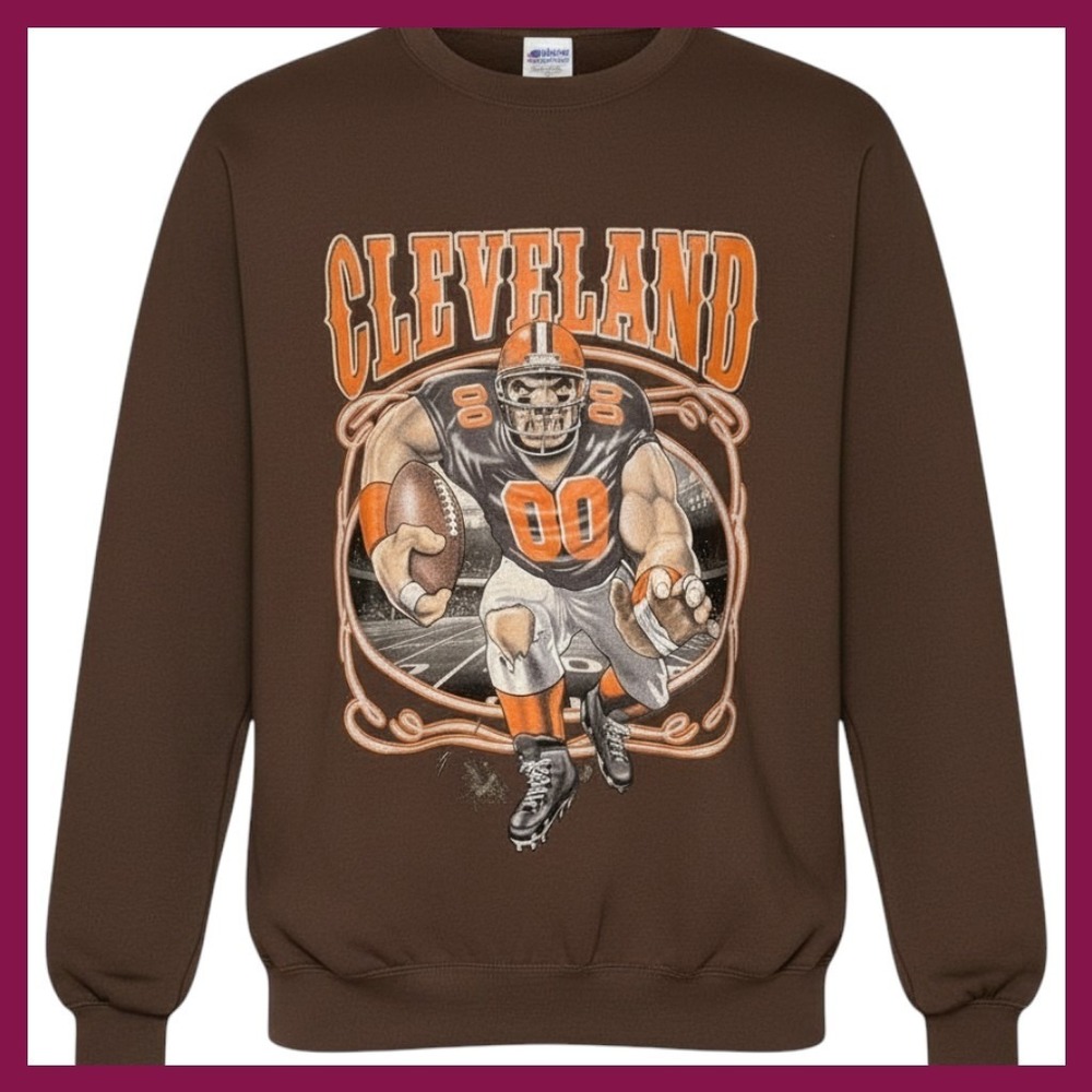 NWOT Cleveland Browns Football Sweatshirt Jerzees NFL Graphic Crewneck Pullover